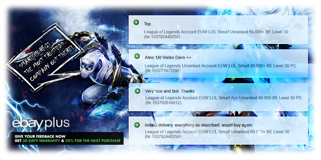 EUNE lvl 30 LoL account shop - Sell - Gaming On Steroids Forums