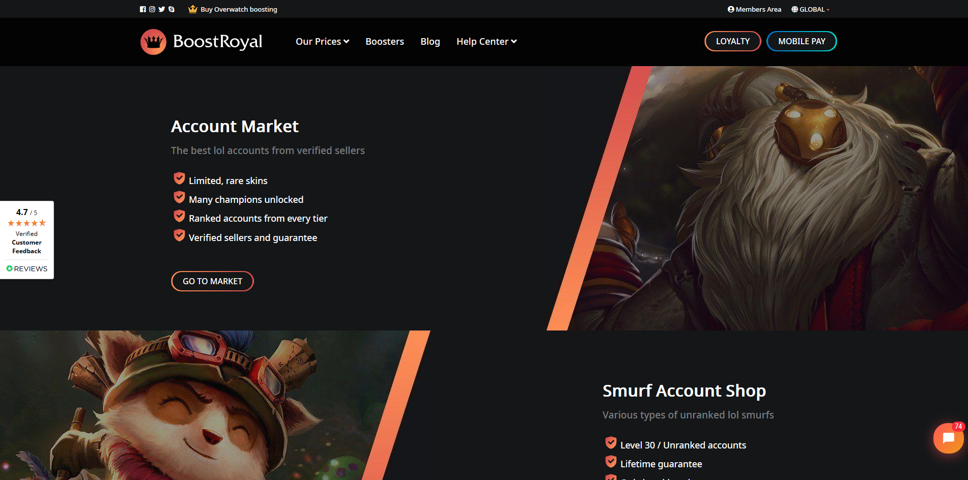 BoostRoyal, Buy League of Legends LoL Smurf Accounts