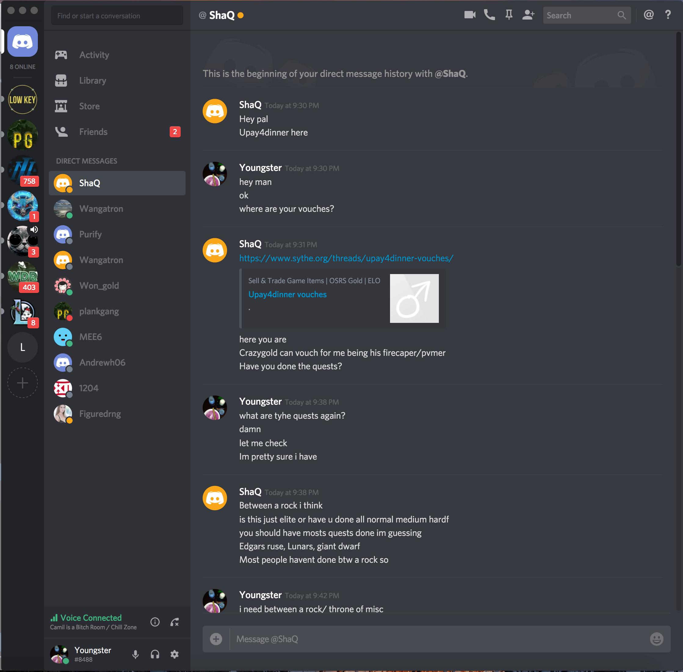 UPAY4DINNER TRYING TO SCAM SYTHE USERS IN MY DISCORD. | Sell & Trade ...